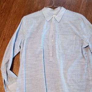 Gap Long Sleeve pop over blue & white striped top